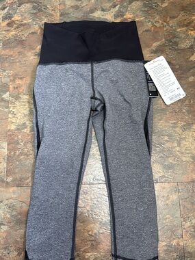 lululemon athletica Girls' Black Waistband Gray Leggings